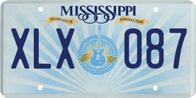 MS license plate XLX087