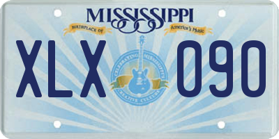 MS license plate XLX090