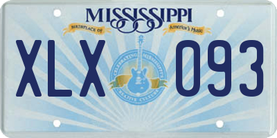 MS license plate XLX093