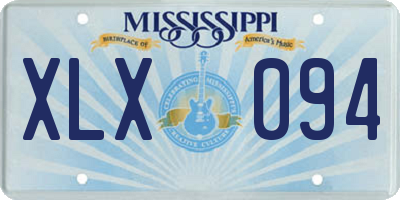 MS license plate XLX094