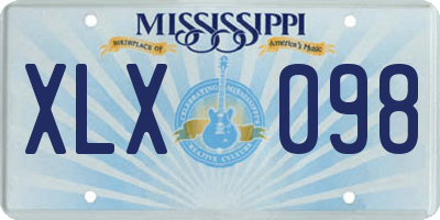MS license plate XLX098