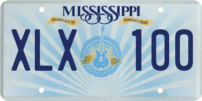 MS license plate XLX100