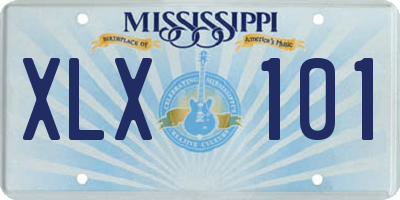 MS license plate XLX101
