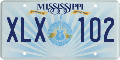MS license plate XLX102