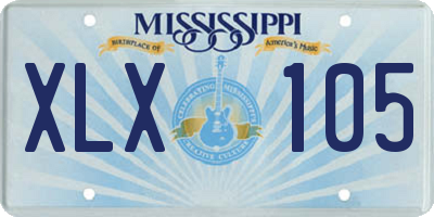 MS license plate XLX105