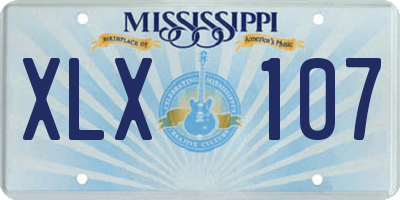 MS license plate XLX107
