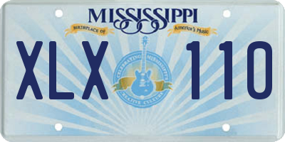 MS license plate XLX110