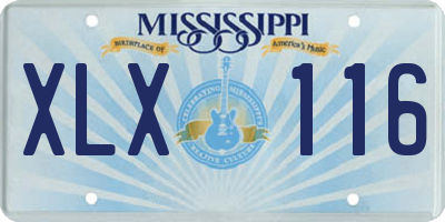 MS license plate XLX116