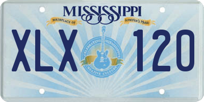 MS license plate XLX120