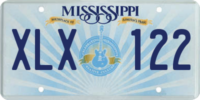 MS license plate XLX122