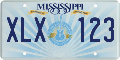 MS license plate XLX123