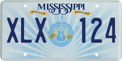 MS license plate XLX124