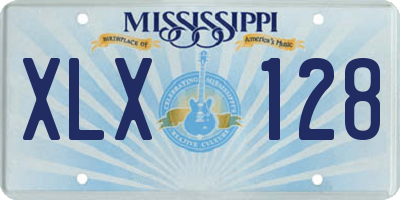 MS license plate XLX128