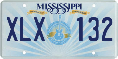 MS license plate XLX132