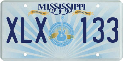 MS license plate XLX133