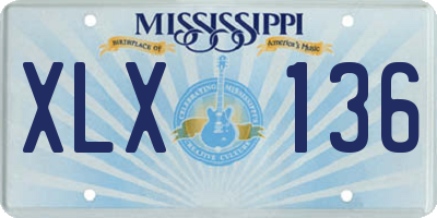 MS license plate XLX136