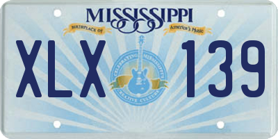 MS license plate XLX139