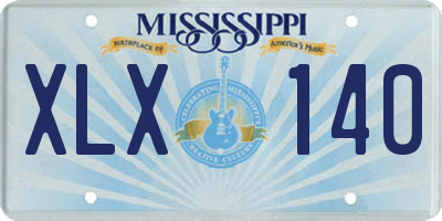 MS license plate XLX140
