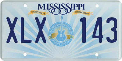 MS license plate XLX143