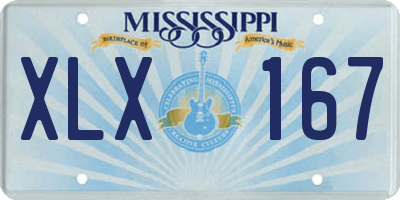 MS license plate XLX167