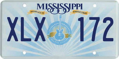 MS license plate XLX172