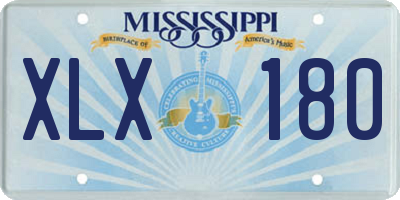 MS license plate XLX180