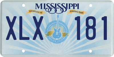 MS license plate XLX181