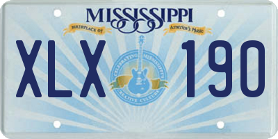 MS license plate XLX190