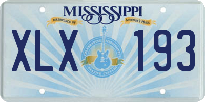 MS license plate XLX193