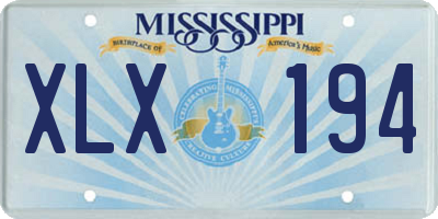MS license plate XLX194