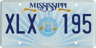 MS license plate XLX195