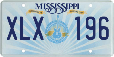 MS license plate XLX196