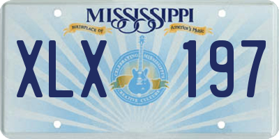 MS license plate XLX197