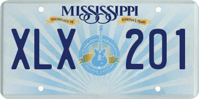 MS license plate XLX201
