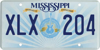 MS license plate XLX204