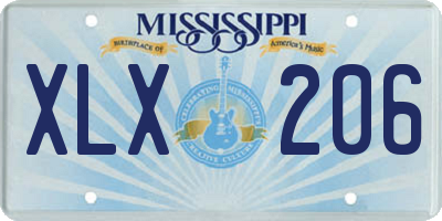 MS license plate XLX206