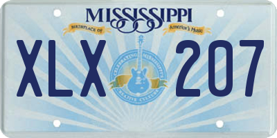 MS license plate XLX207