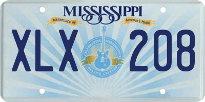 MS license plate XLX208