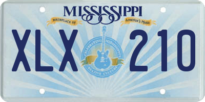MS license plate XLX210