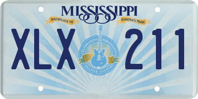 MS license plate XLX211