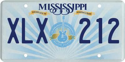 MS license plate XLX212