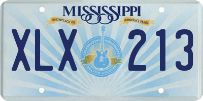 MS license plate XLX213