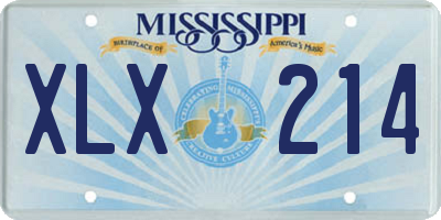 MS license plate XLX214