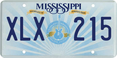 MS license plate XLX215