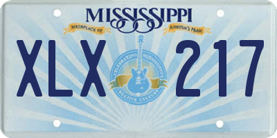 MS license plate XLX217