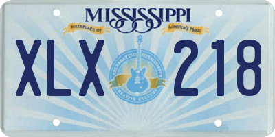 MS license plate XLX218