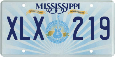 MS license plate XLX219