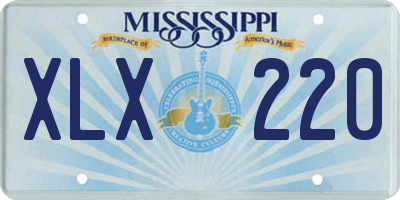 MS license plate XLX220