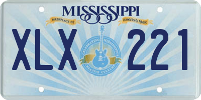 MS license plate XLX221