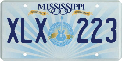 MS license plate XLX223